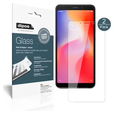 Produktbild von 2x Schutzfolie für Xiaomi Redmi 6 - Anti-Shock 9H Folie dipos Glass Displayfolie