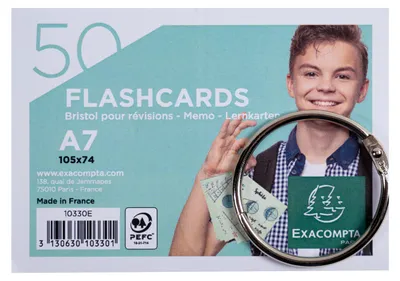 Image de Exacompta 50 Flashcards avec reliure DIN A7