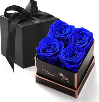 Immagine prodotto di Scatola di rose eterne Regali donna Festa della mamma Anniversario Blu