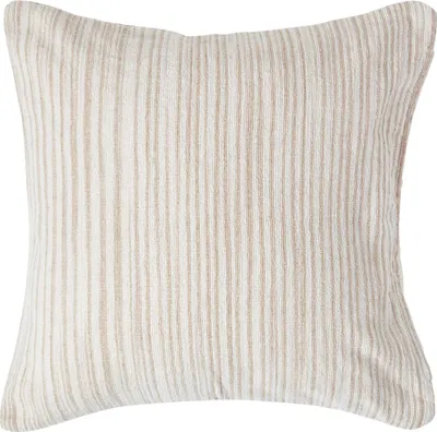 Produktbild von HOMESCAPES Gestreifter Chenille-Kissenbezug in Beige, 60 x 60 cm