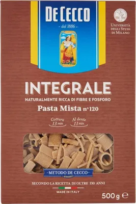 Produktbild von 10x Pasta De Cecco Pasta Mista integrale n. 120 Vollkor italienisch Nudeln 500 g + Italian Gourmet polpa 400g