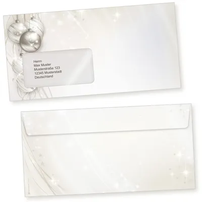 Produktbild von ELEGANCE 500 Stück Weihnachtsumschläge Din lang mit Fenster Umschläge Weihnachten Fensterumschläge selbstklebend