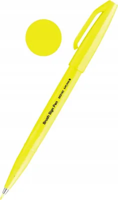 Productafbeelding van Pentel SES15C-FGX PentelArts Faserschreiber Brush Sign Pen SES15, neongelb