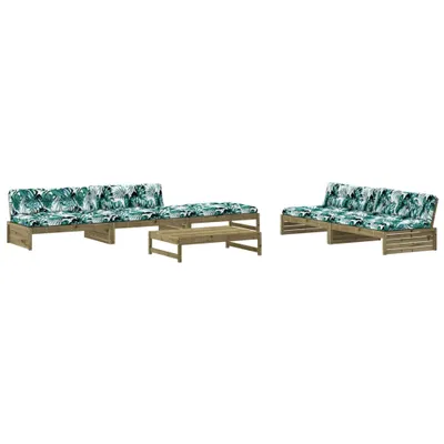 Produktbild von 6-tlg. Garten-Lounge-Set mit Kissen Imprägniertes Kiefernholz