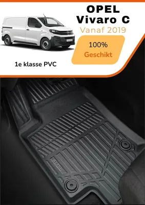 Obrázek produktu pro Opel Vivaro C 2019–současnost – rohože v prémiovém karbonovém vzhledu – vysoce kvalitní TPE – ochrana za každého počasí – zvýšené okraje – protiskluzové