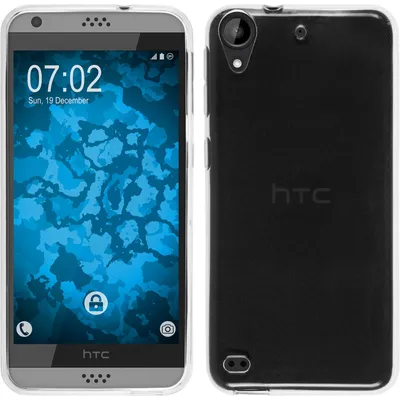 Produktbild von PhoneNatic Case kompatibel mit HTC Desire 630 - Crystal Clear Silikon Hülle transparent + 2 Schutzfolien