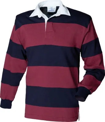 Produktbild von Front Row - Poloshirt Genäht für Herren - Rugby PC6148 (L) (Burgunderrot/Marineblau)