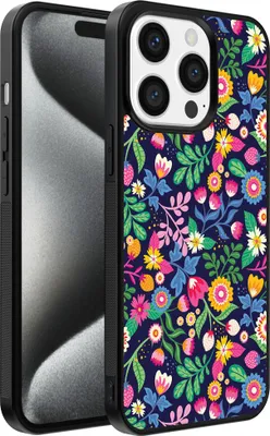 Produktbild von Handyhülle passend für iPhone 15 Pro Max mit Blumendruck - TPU Back Cover Case Blumendesign
