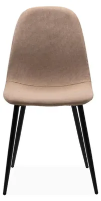 Image de CALICOSY - Lot de 4 Chaises en velours côtelé beige et pieds métal L43 cm ANYA