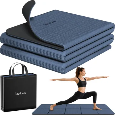 Immagine prodotto di Tappetino da yoga in TPE pieghevole, tappetino antiscivolo per fitness, con borsa per il trasporto