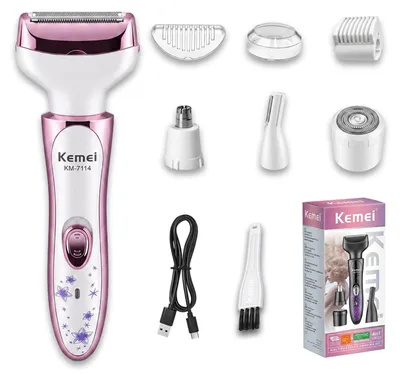 Produktbild von Elektrischer Rasierer Damen 4-in-1 Wiederaufladbarer Bikini Trimmer Rosa