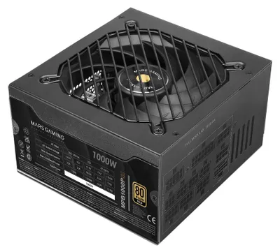 Produktbild von Mars Gaming MPB1000PSI, 1000 W, 220 - 240 V, 47 - 63 Hz, 15 A, Aktiv, 150 W