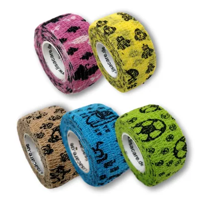 Produktbild von LisaCare Kinderpflaster - Selbstklebender Pflasterverband - 2,5cm x 4,5m - Kindermotive - 5er Set Fingerpflaster