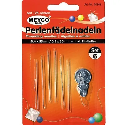 Produktbild von Perlenfädel-Nadeln auf Blisterkarte, 6er Set,