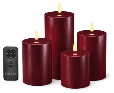 Immagine prodotto di Set regalo Deluxe Homeart con candele a LED e telecomando, colore bordeaux