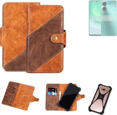 Produktbild von K-S-Trade Handyhülle Schutzhülle Bookstyle Case Wallet-Case kompatibel mit Tecno Camon 19 Cover Klapphülle Kantenschutz Smartphone dunkelbraun