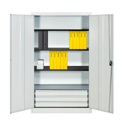 Produktbild von mauser Stahlschrank entero BFZ5 - 12 7035/7035 lichtgrau 4 Fachböden 120,0 x 50,0 x 195,0 cm, aufgebaut, 1 St.