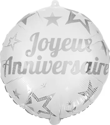 Produktbild von Folienballon Happy Birthday Weiß 45 cm - Einheitsgröße