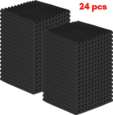 Produktbild von Yakimz 24 kusov akustickej peny akustické penové rohože 30 x 30 x 2,5 cm | zvukovoizolačné rohože pre účinnú akustiku | penové dlaždice zvukovoizolačná rohož