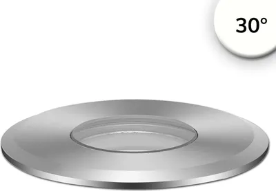 Produktbild von ISOLED LED Bodeneinbaustrahler, rund 55mm, Edelstahl, 12-24V, IP67, 3W, 30°, neutralweiß