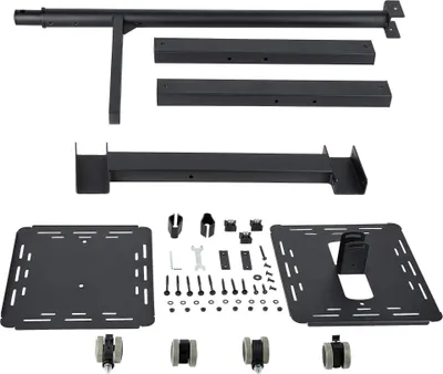 Produktbild von StarTech.com Mobiler Projektor- und Laptopständer/-wagen - Heavy Duty (2 Regale, jeweils 10 kg) - Höhenverstellbarer rollender Präsentationswagen mit Feststellfunktion (ADJPROJCART) - Wagen - für Projektor / Notebook - Stahl - Schwarz