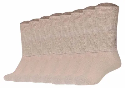 Produktbild von Camano Uni Socken, 8er Pack - Organic Diabetic Socks, Diabetiker-Socken, einfarbig Sand 43-46