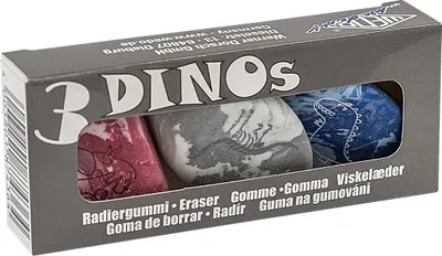 Produktbild von WEDO Kunststoff-Radierer Steine "DINOs" 3er Set