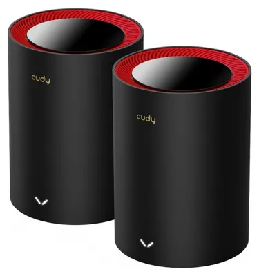 Obrázek produktu pro Cudy M3000 2-Pack, Černá, Červená, Vnitřní, Síťový systém, Všesměrový, 445 m², 30 dBmW