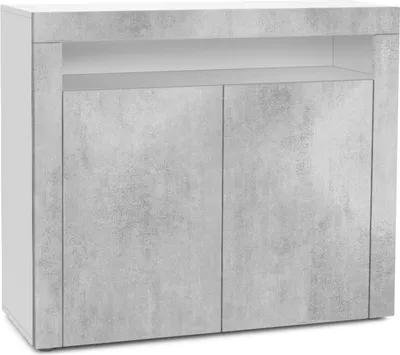Produktbild von Vladon Kommode Valencia,  Germany, Sideboard mit 2 Türen und 1 offenem Fach, Weiß matt/Beton Oxid Optik/Beton Oxid Optik (108 x 92 x 40 cm)