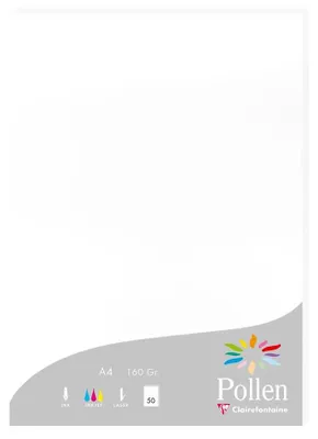 Zdjęcie produktu dla Clairefontaine 14239C, A4 (210x297 mm), 50 ark., 160 g/m², Biały,