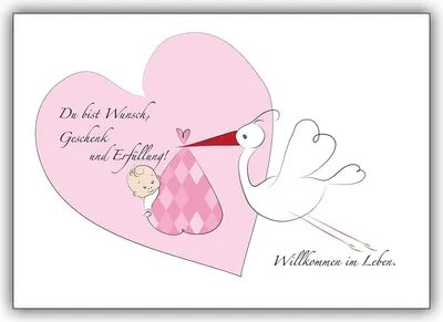 Produktbild von Süße Babykarte Mädchen Glückwunschkarte zur Geburt Du bist Wunsch