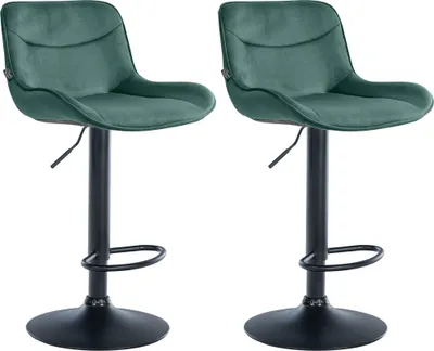 Produktbild von 2er Set Barhocker HLO-CP303 Samt schwarz grün