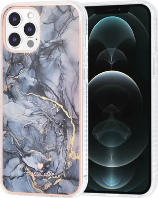 Produktbild von UNIQ Classic Case iPhone 12 Pro Max TPU Back Cover - Marble Grey