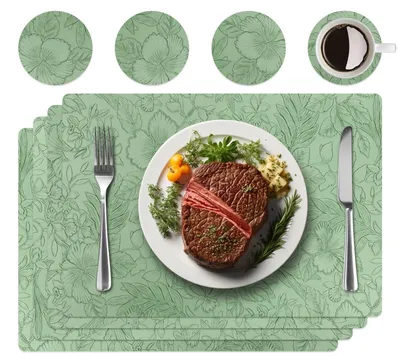 Productafbeelding van Set van 4 Hittebestendige Placemats met Onderzetters