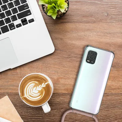 Produktbild von EAZY CASE Handykette kompatibel mit Xiaomi Mi 10 Lite 5G, Handyhülle mit Umhängeband, Handykordel, Schutzhülle Clear, Band in Rosa
