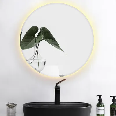 Produktbild von LED Rund Badspiegel Anti-Fog Badspiegel Wandspiegel Badspiegel Abgeschrägte 70*70cm （Warmweiß）