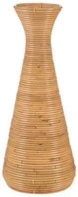 Produktbild von BELIANI Dekovase Naturfarben Rattan Geflochten 70 Hoch Konische Form Boho Design Ziervase Deko Bodenvase Große Vase mit Schmalem Hals