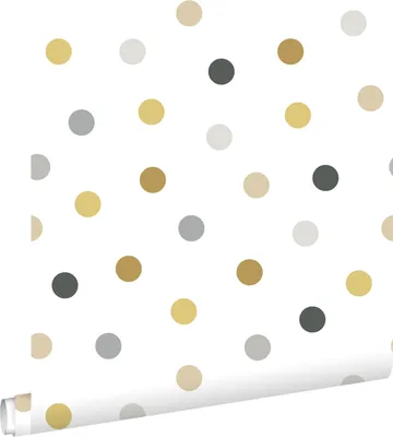 Zdjęcie produktu dla ESTAhome Tapeta kropki złotym,szarymIczarnym 53 cm x 10.05 m