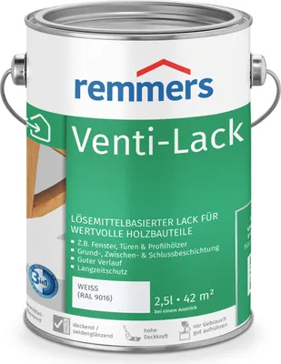 Produktbild von Remmers Venti-Lack 3in1 weiß (RAL 9016) 2,5 l, Holzlack