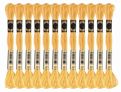Stickgarn 12 Stränge Farbverlauf Polyester Goldgelb 8 m