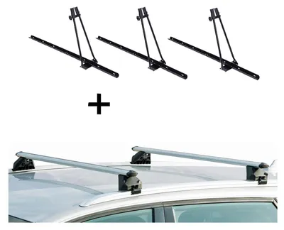 Obrázok produktu pre 3xNosič na bicykel ORION + nosič zábradlia CRV107A kompatibilný s Audi A6 kombi (C6) 5 dverový 2005-2011