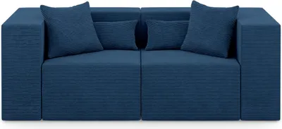 Produktbild von 2-Sitzer Sofa NOVA - Modulares Sofa fur Wohnzimmer, 208x105x76cm Dunkelblau