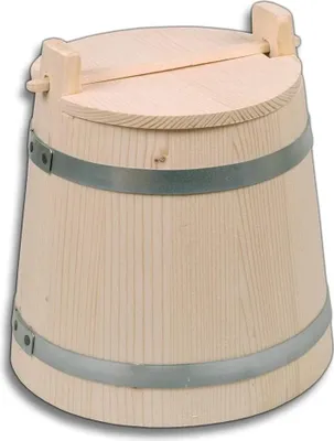 Produktbild von Gurkentopf mit Deckel, 1 Liter, Einlegetopf aus Holz, Sauerkrauttopf, 12x12x17 cm