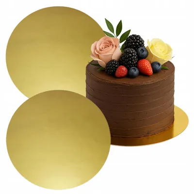 Produktbild von Elhandel Tortenunterlage rund gold 22 cm 2 Stück