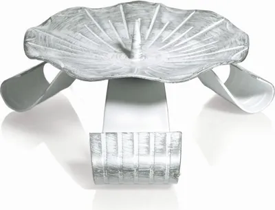 Produktbild von INNA-Glas Metall Kerzenständer Raquel mit Dorn, für Kerzen Ø5-6 cm, weiß-Silber, Ø10 cm - Kerzen Halter