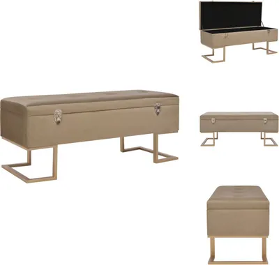 Produktbild von vidaXL Bank mit Staufach 105 cm Beige Samt -  Truhen- & Flurbänke