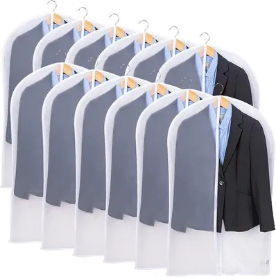 Produktbild von Famanu Kleidungstasche mit Mottenschutz - 12 Stück, 60 x 100 cm, atmungsaktives Material, transparent