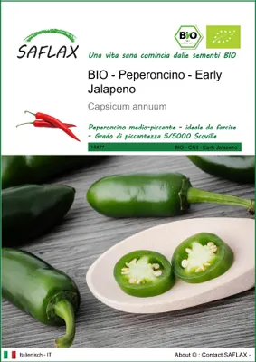 Immagine prodotto di SAFLAX -- Peperoncino - Early Jalapeno - 20 semi - Capsicum