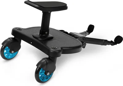 Immagine prodotto di Jopassy Buggy Board con sedile Kiddy Board Pedana universale in piedi 360°Design a due ruote Accessori per passeggini Pedale ausiliario Blu