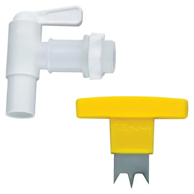 Produktbild von Wasserhahn 3/4" weiß mit Handbohrer